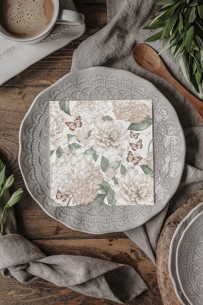 LAUTASLIINA Hortensia & Butterflies