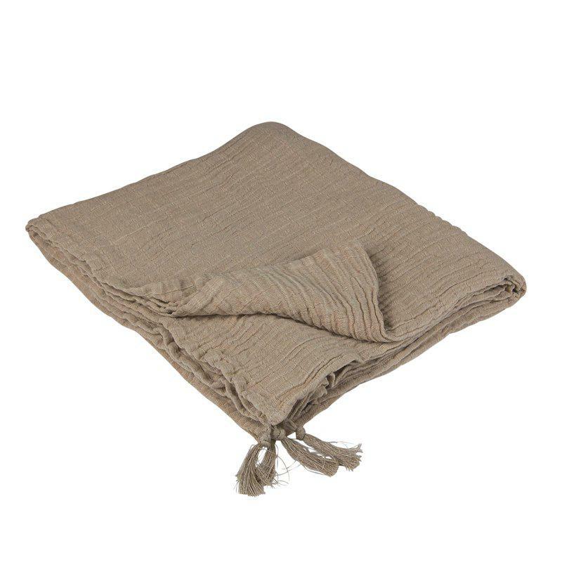 Pellavan v&auml;rinen torkkupeitto Vilja 130x170cm