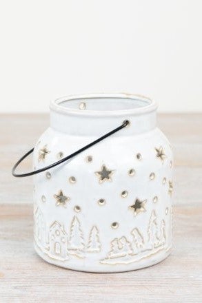 Kivitavarasta valmistettu Village kynttil&auml;lyhty 12x8,5/11cm