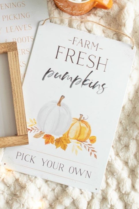 Metallinen kyltti - Farm Fresh Pumpkins