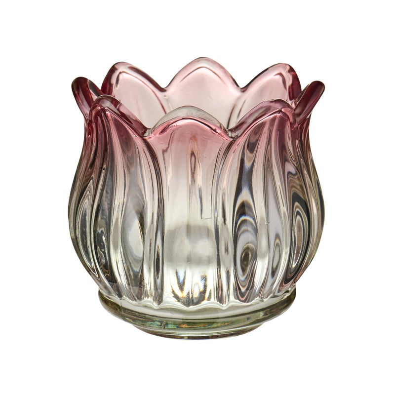 Kynttil&auml;lyhty tulppaani vaaleanpunainen 7x7cm