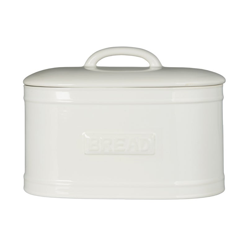 Valkoinen keraaminen leip&auml;laatikko 20x26x36cm