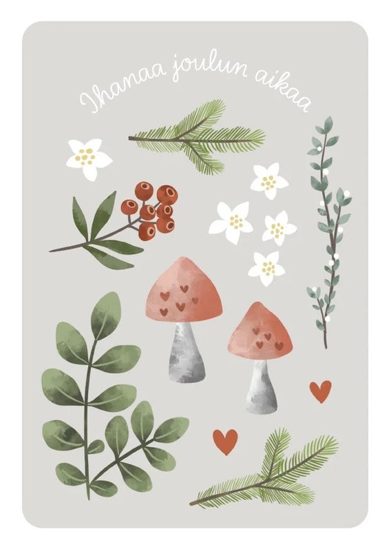 Ihanaa joulun aikaa 1-osainen joulukortti