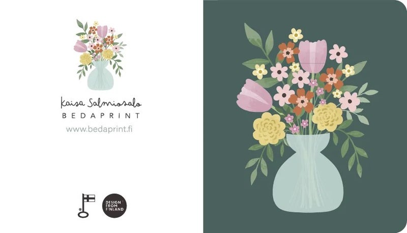 Pakettikortti Vaasillinen Kukkia