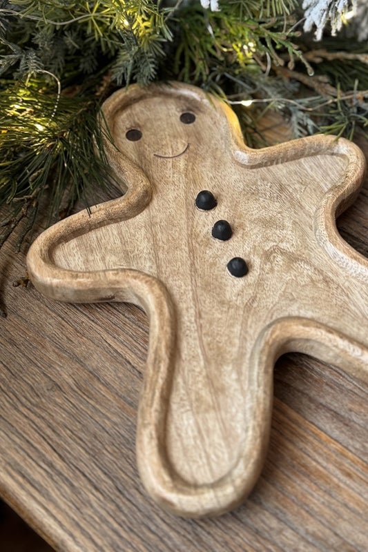 Puinen tarjotin Gingerbread Man
