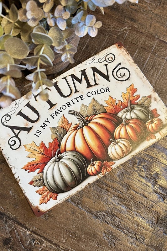 "Autumn Is My Favorite Color" -suorakulmainen vintage-kyltti 20x30cm