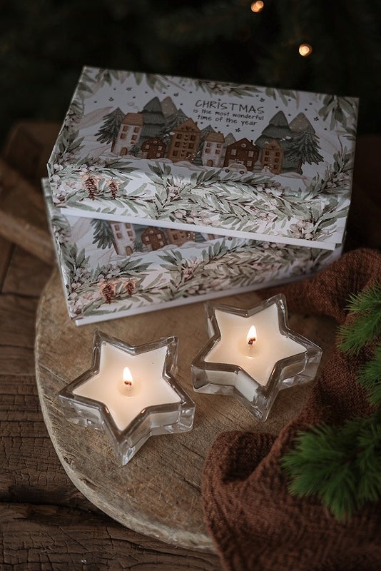 Majas Cottage Winter Stars kynttil&auml;setti 2x30g