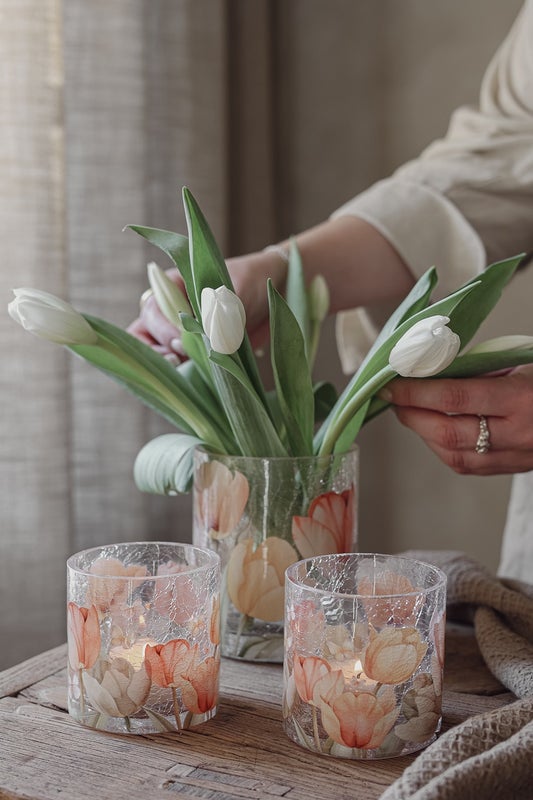 Kynttil&auml;lyhty Tulppaanit kahdessa koossa